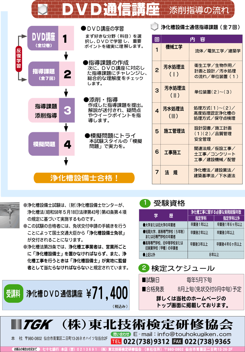 浄化槽設備士ＤＶＤ通信講座