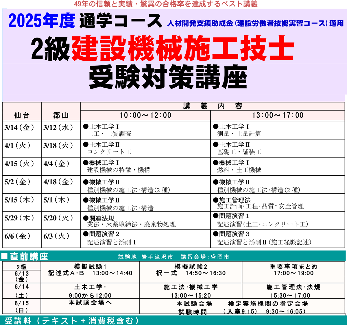 建設機械施工技士受験対策